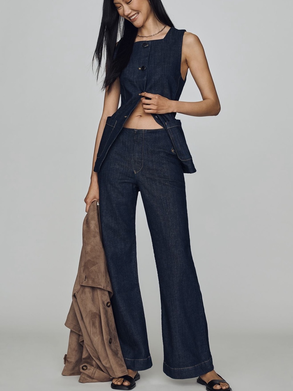 Maeve by Anthropologie Dark Indigo Wide-Leg Jeans 31